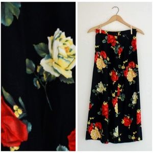 Vintage 80s Rose Skirt